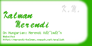 kalman merendi business card